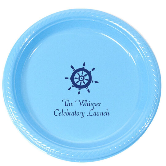 Personalized Nautical Wheel Plastic Plates